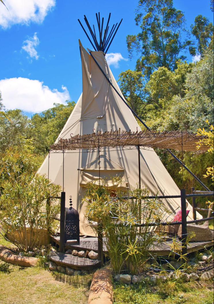 Sunshine tipi exterior at Aterra